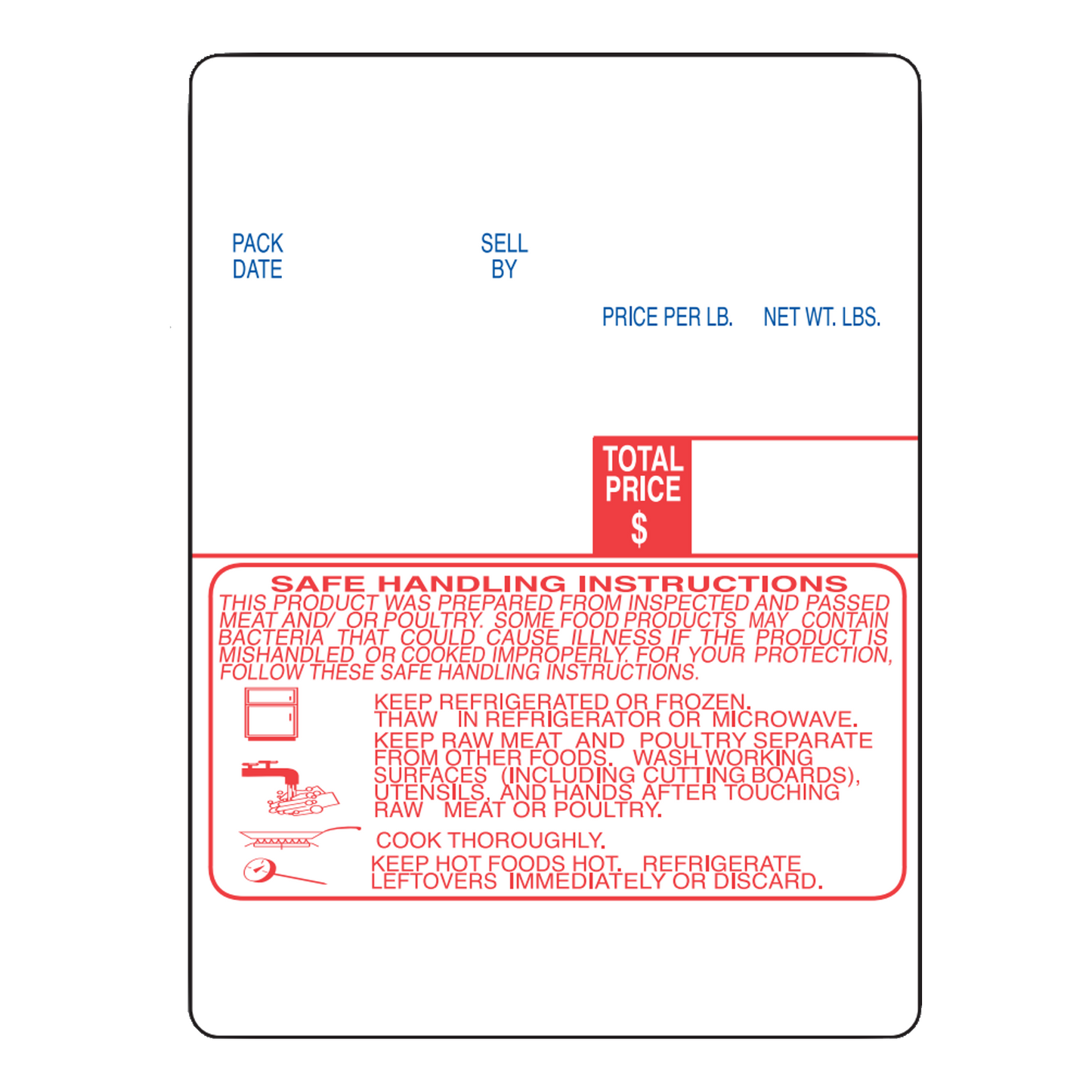 60mm x 80mm Digi Scale Labels | 1800 Roll | 3 Pack | Safe Handling