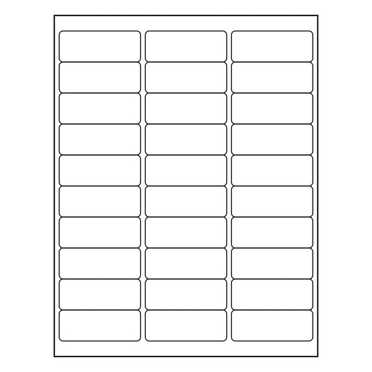 2.625" x 1" Sheet Labels | 30 UP | 1,000 Pack