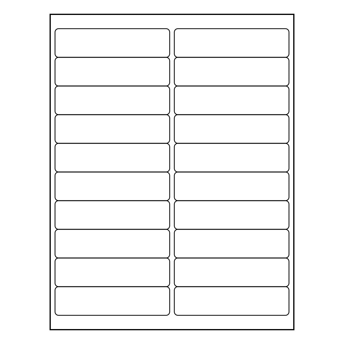 4" x 1" Sheet Labels | 20 UP | 1,000 Pack