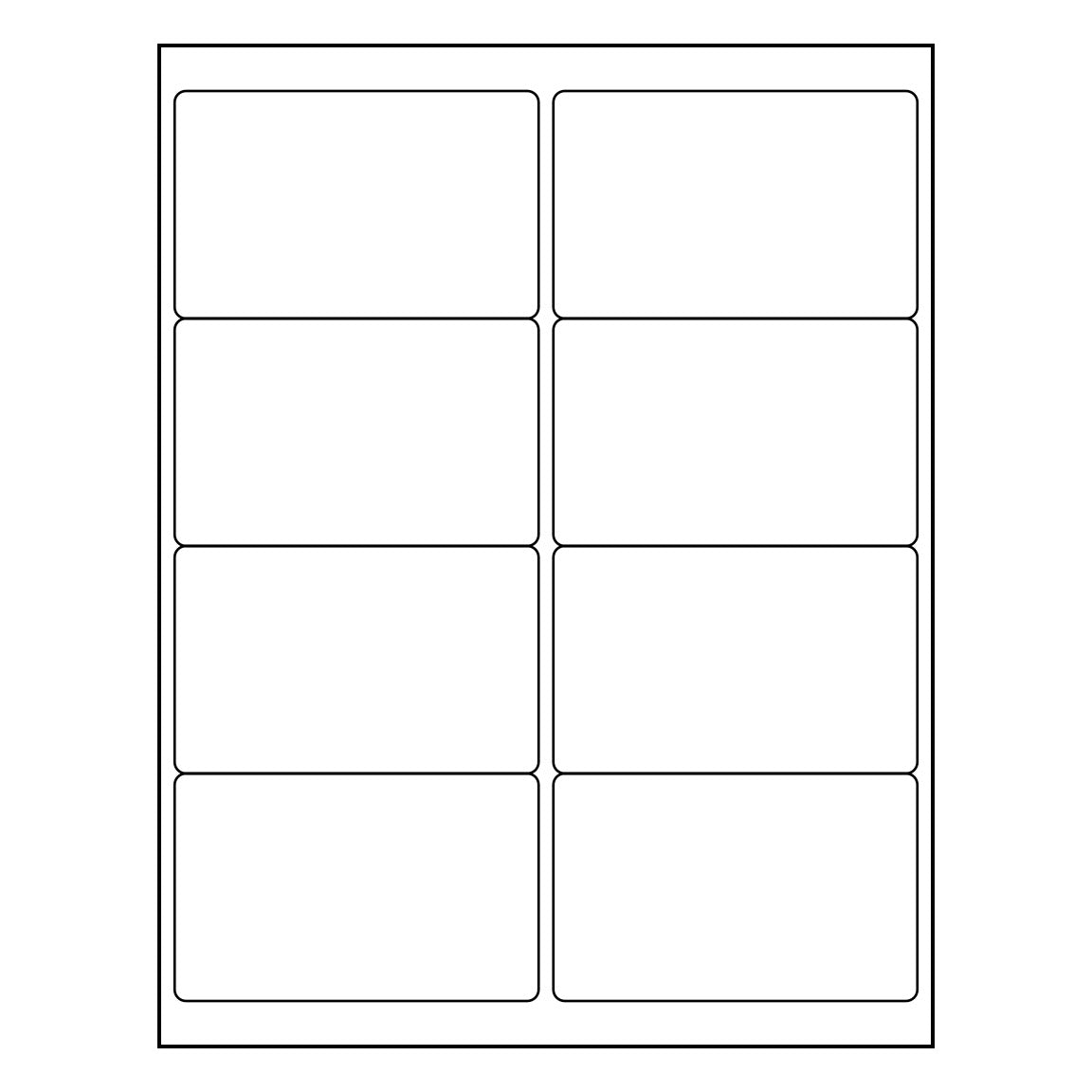4" x 2.5" Sheet Labels | 8 UP | 1,000 Pack
