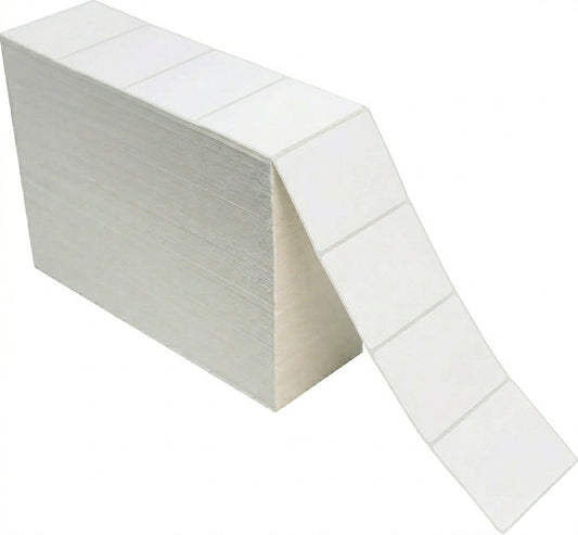 4" x 3" White Thermal Transfer Fanfold Labels – 2 Stacks of 4,000 Labels