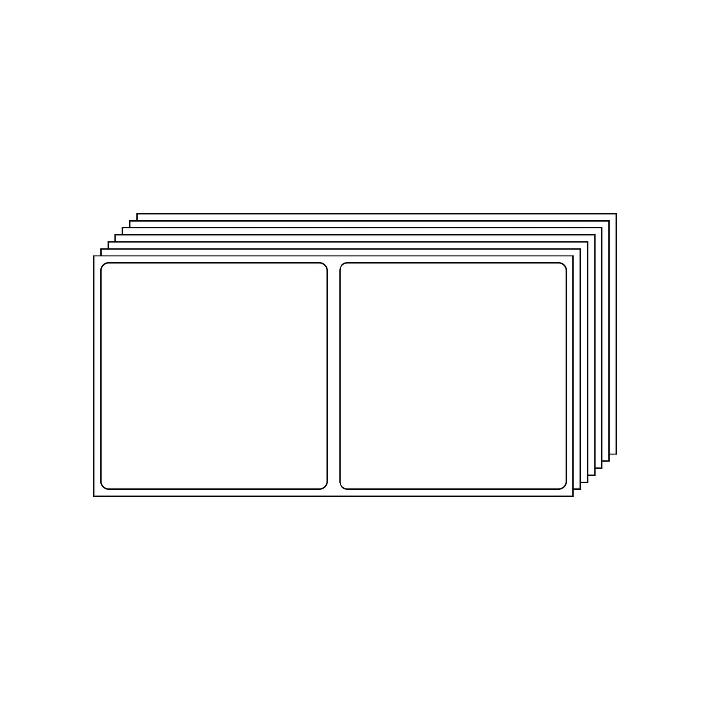 Thermal Transfer Labels 4" x 4" – Fanfold – 3 Stacks of 2,500