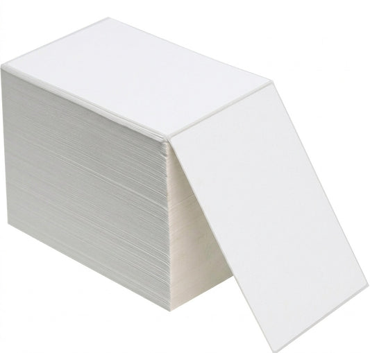 4" x 6" White Direct Thermal Fanfold Labels – 1 Stack of 500 Labels