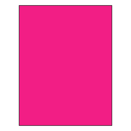 8.5" x 11" Sheet Labels | 1 UP | Fluorescent Pink | 100 Pack