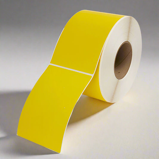 4" x 6" Yellow Thermal Transfer Labels on 3" Core – 4 Rolls of 1,000 Labels