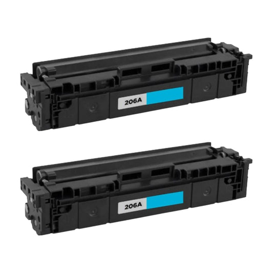 HP 206A (W2111A) Cyan Color Toner Cartridge – Compatible – 2 Pack