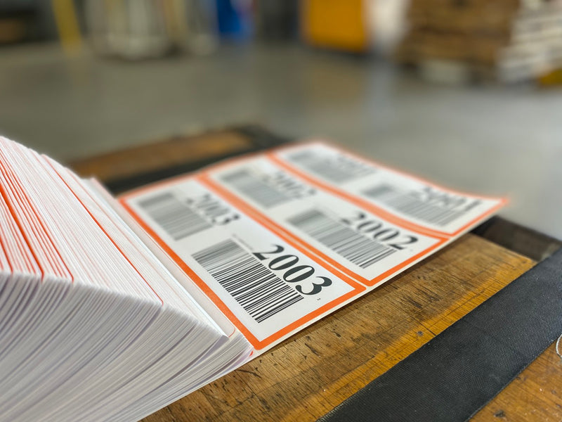 Barcode labels orange border