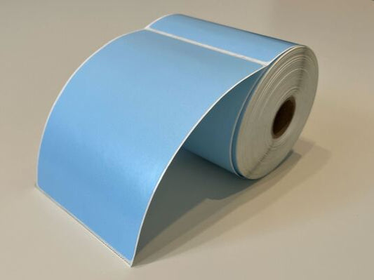 4" x 6" Blue Thermal Transfer Labels on 1" Core – 12 Rolls of 250 Labels