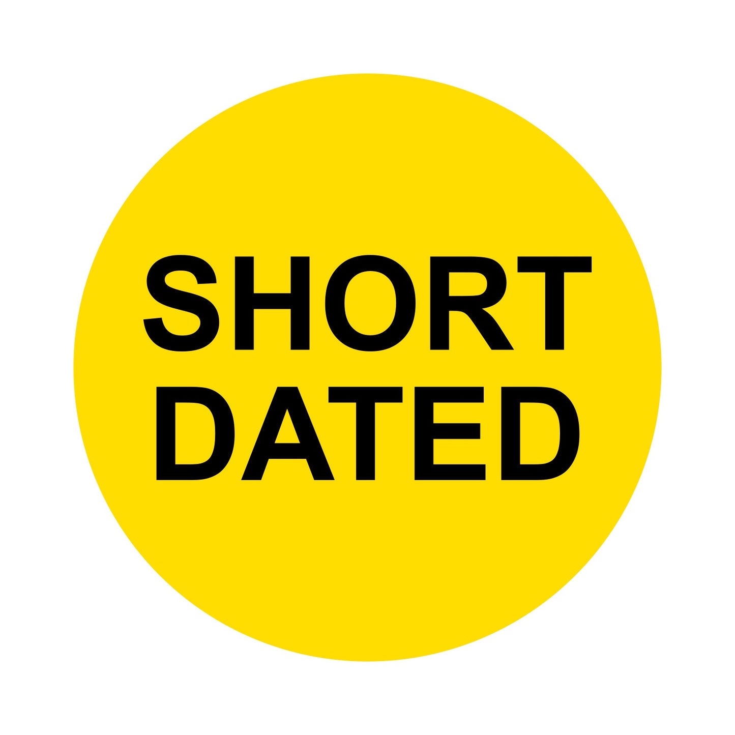 4.5" Circle, Floodcoat Yellow "SHORT DATED" | 500 Labels per roll, 8 rolls