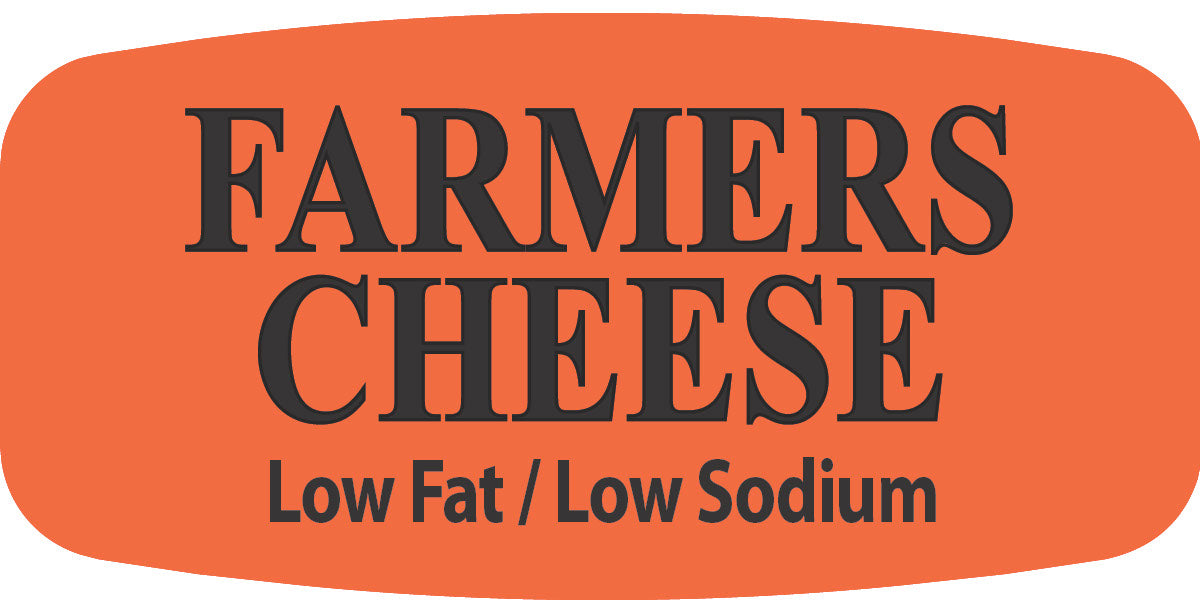 Farmers Cheese Low Fat / Low Sodium Label | Roll of 1,000