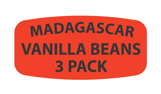 Madagascar Vanilla beans 3 pack Label | Roll of 1,000