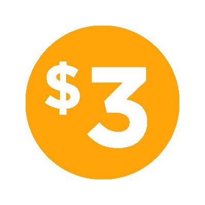 $3 (icon) Label