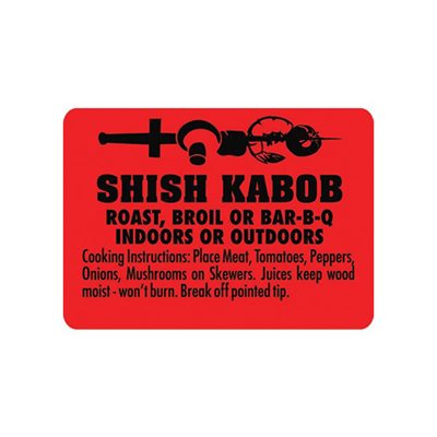 Shish Kabob (w/ instructions) Label