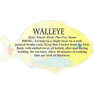 Walleye Cooking Recipe Label