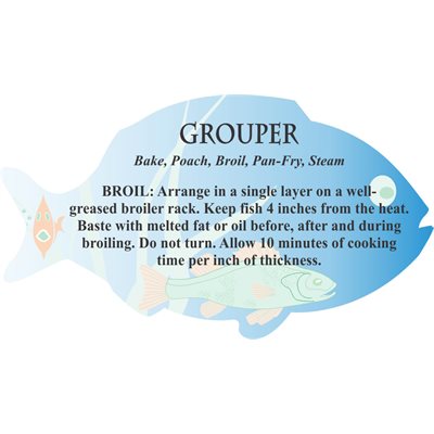 Grouper Cooking Recipe Label
