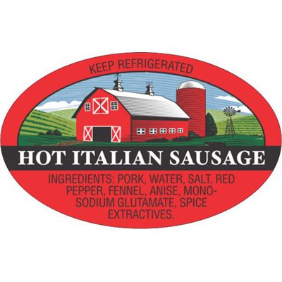 Hot Italian Sausage (w/ Witt's ingr) Label