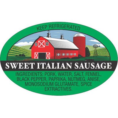 Sweet Italian Sausage (w/ Witt's) Label