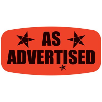As Advertised Label