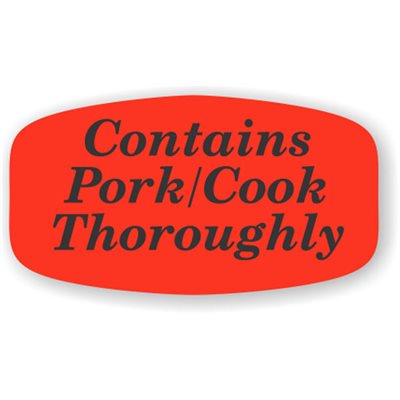 Contains Pork Cook Thoroughly Label