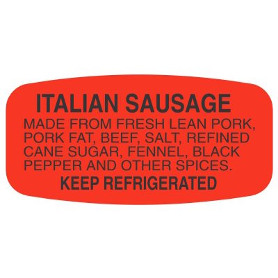 Italian Sausage (w/ ing) Label
