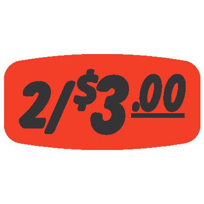 2 / $3.00 Label