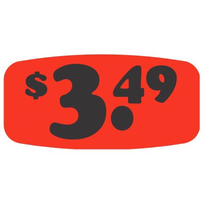 $3.49 Label