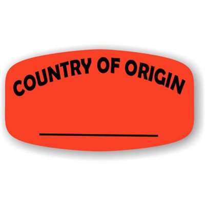 Country of Origin (write on) Label