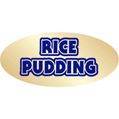 Rice Pudding Label