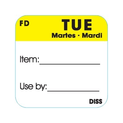 Tue Martes Mardi Label