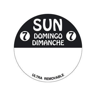 Sun 7 Domingo Dimanche Label
