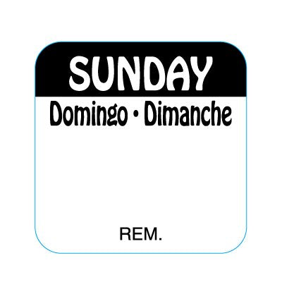 Sunday Domingo Dimanche Label