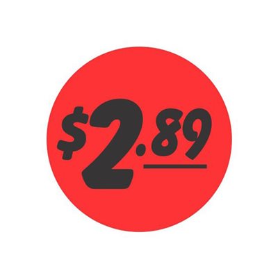 $2.89 Bullseye Label