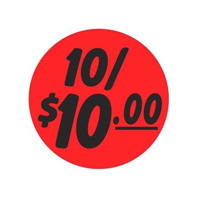 10 / $10.00 BullseyeLabel