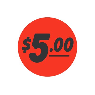 $5.00 Bullseye Label