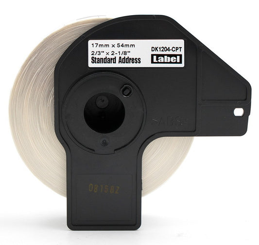 0.66" x 2.1" (17mm x 54.3mm) Brother DK Die-Cut Labels | 400 Labels | 1 Roll (DK-1204)