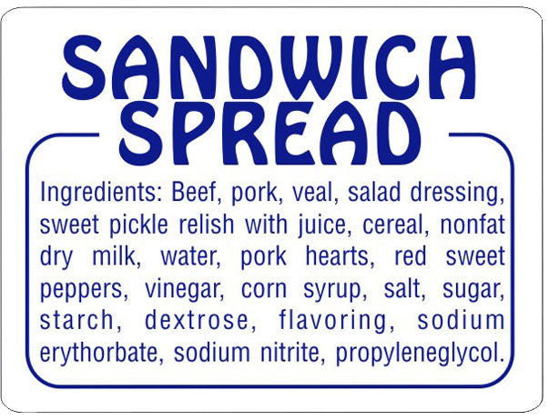 Sandwich Spread Label | Roll of 1,000