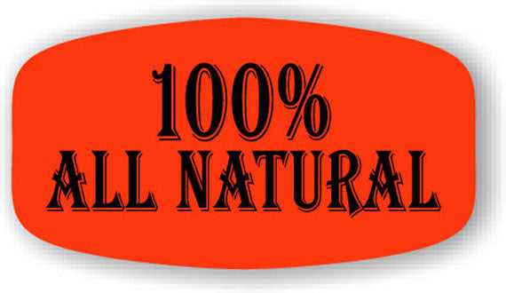 100% All Natural Label | Roll of 1,000