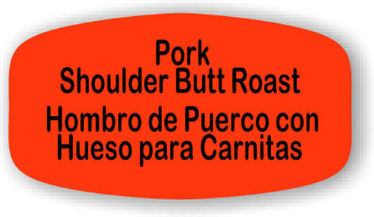 Pork Shoulder Butt Roast / Hombro de Puerco con Hueso para Carnitas Label | Roll of 1,000