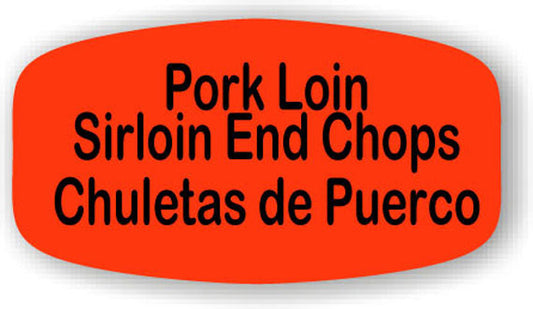 Pork Loin Sirloin End Chops / Chuletas de Puerco Label | Roll of 1,000