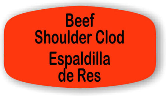 Beef Shoulder / Clod Espaldilla Label | Roll of 1,000