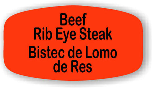 Beef Rib Eye Steak / Bistec de Lomo de Res Label | Roll of 1,000