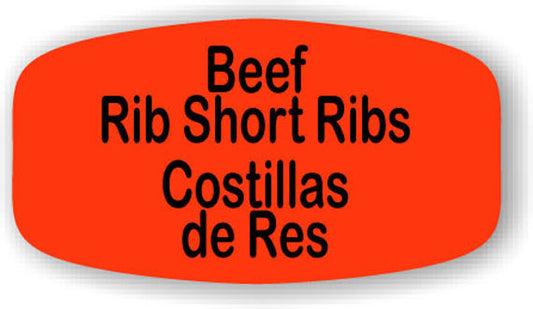 Beef Rib Short Ribs / Costillas de Res Label | Roll of 1,000