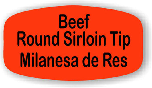 Beef Round Sirloin Tip /Milanesa de Res Label | Roll of 1,000