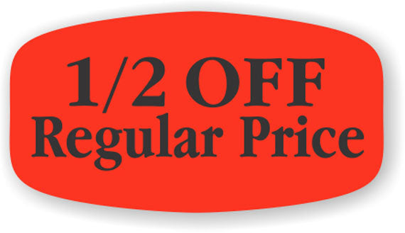 1/2 Off Regular Price Label | Roll of 1,000