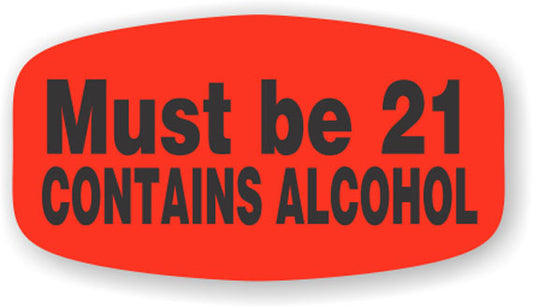 Must be 21 Contains Alcohol Label | Roll of 1,000
