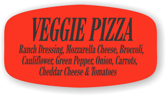 Veggie Pizza w/ing Label | Roll of 1,000