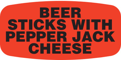 Beer Sticks with Pepper Jack Cheese Label | Roll of 1,000