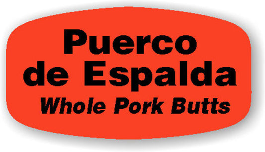Whole Pork Butt / Puerco de Espalda Label | Roll of 1,000