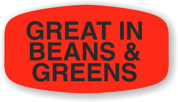 Great in Beans & Greens Label | Roll of 1,000