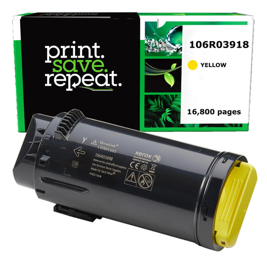 Xerox 106R03918 Yellow Extra High Yield Remanufactured Toner Cartridge [16,800 Pages]